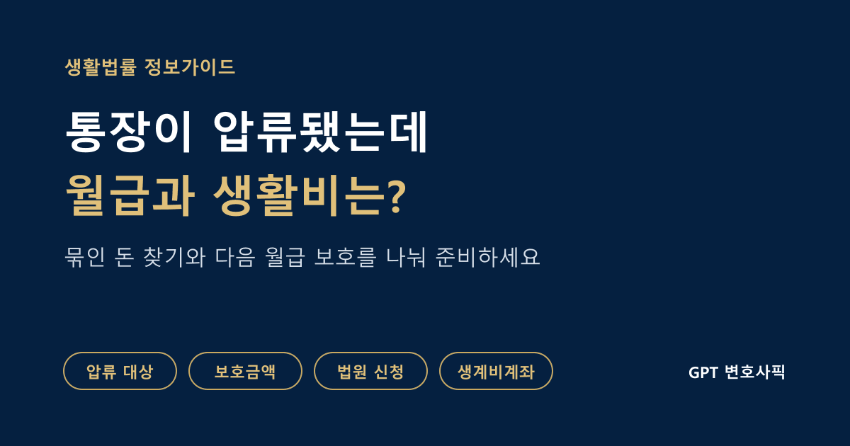 통장 압류 후 월급과 생활비를 찾는 순서: 압류 대상 확인, 법원 신청, 다음 월급 보호