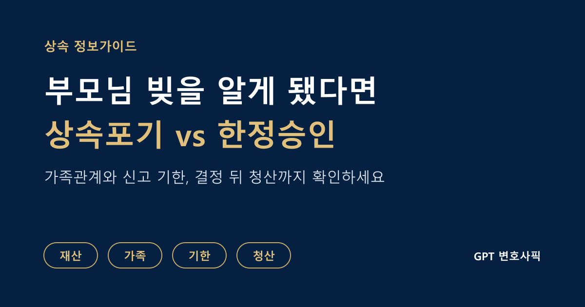 부모님 빚의 상속포기와 한정승인 선택 기준: 재산과 채무, 가족관계, 신고 기한, 청산